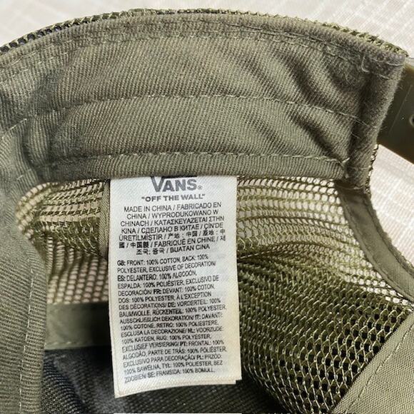 Vans Off The Wall Since 1966 Snapback Patch Hat Green Trucker Cap One Size - Picture 8 of 8